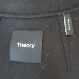 Theory Stitch Overlay Coat Black Wool-Cashmere Size Small Open Front Jacket