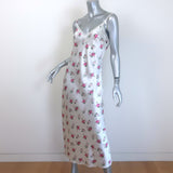 LoveShackFancy x Morgan Lane Stella Slip Dress White Floral Satin Size Large