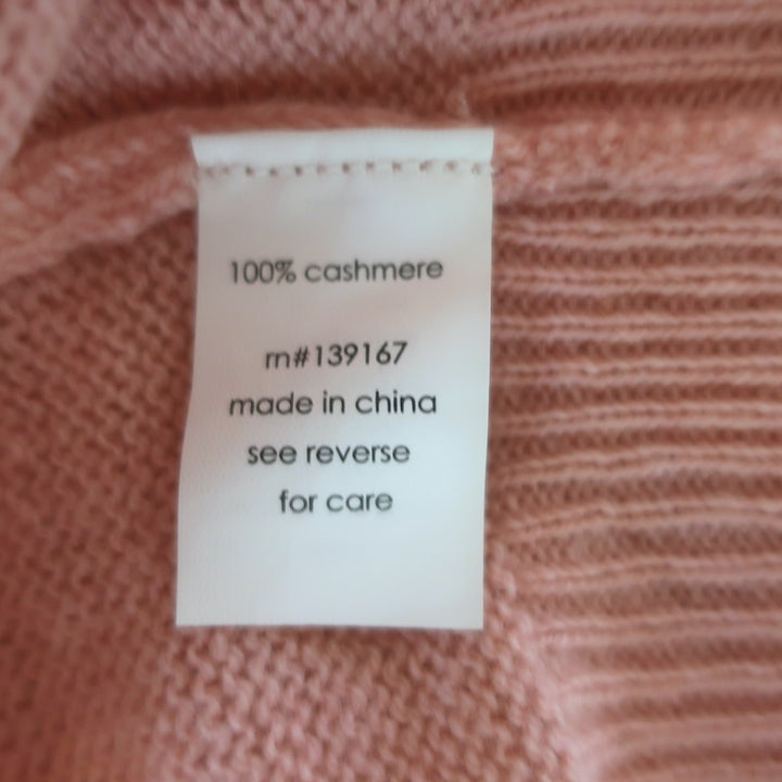 27 Miles Malibu Rosemarie Lips Print Cashmere Sweater Pink Size Extra Small NEW