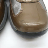 Prada America's Cup Sneakers Brown Patent Leather & Gray Mesh Size 39.5
