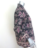 Natalie Martin Nina Quilted Floral Print Jacket Gray/Lilac Size Small