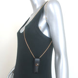 Gucci Porte Rouges Lipstick Holder on Chain Black Leather NEW