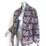 Natalie Martin Nina Quilted Floral Print Jacket Gray/Lilac Size Small