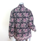 Natalie Martin Nina Quilted Floral Print Jacket Gray/Lilac Size Small
