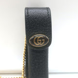 Gucci Porte Rouges Lipstick Holder on Chain Black Leather NEW
