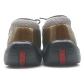 Prada America's Cup Sneakers Brown Patent Leather & Gray Mesh Size 39.5