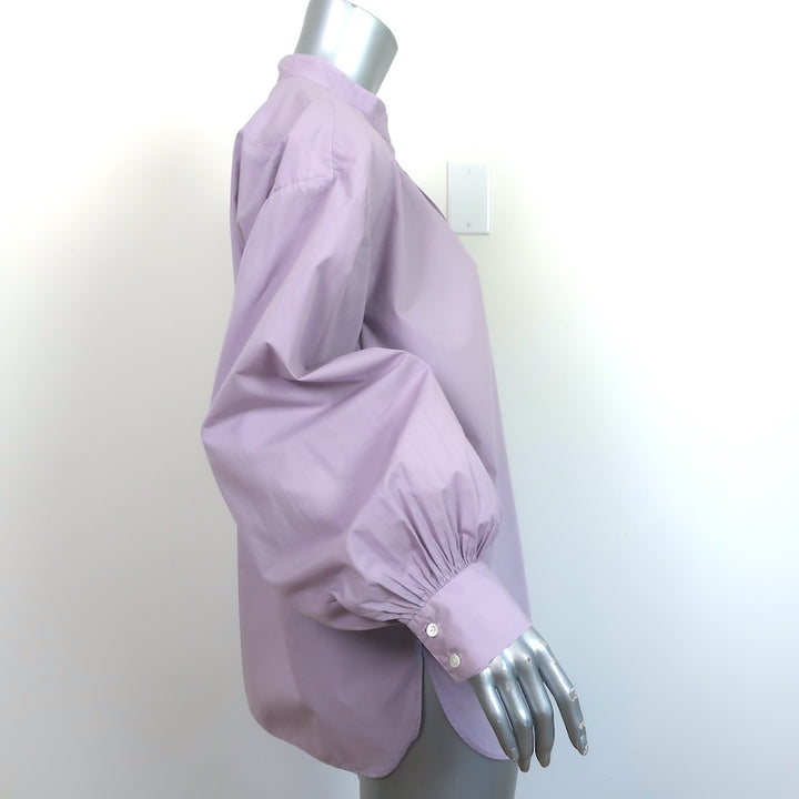 Nili Lotan Blouse Mattie Lilac Cotton Size Medium Blouson Sleeve Top