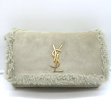 Saint Laurent Kate Shearling Medium Reversible Shoulder Bag Beige/Grey Suede