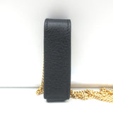 Gucci Porte Rouges Lipstick Holder on Chain Black Leather NEW