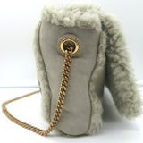 Saint Laurent Kate Shearling Medium Reversible Shoulder Bag Beige/Grey Suede