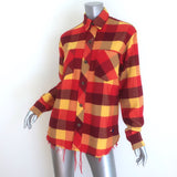 Aviator Nation Flannel Western Shirt Red Surfy Plaid Size Small Unisex NEW