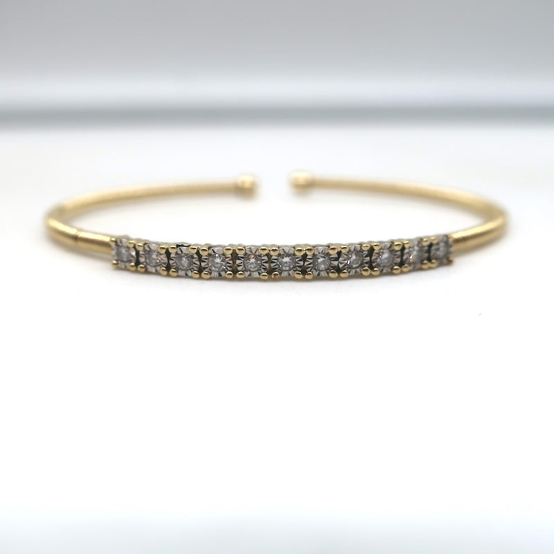 Dana Rebecca Ava Bea Flexi Diamond Cuff Bracelet 14k Yellow Gold