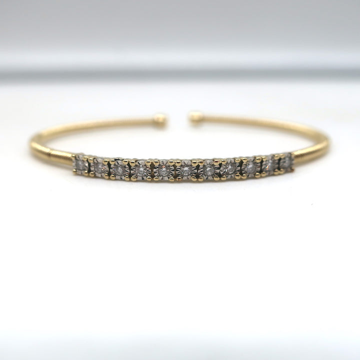 Dana Rebecca Ava Bea Flexi Diamond Cuff Bracelet 14k Yellow Gold