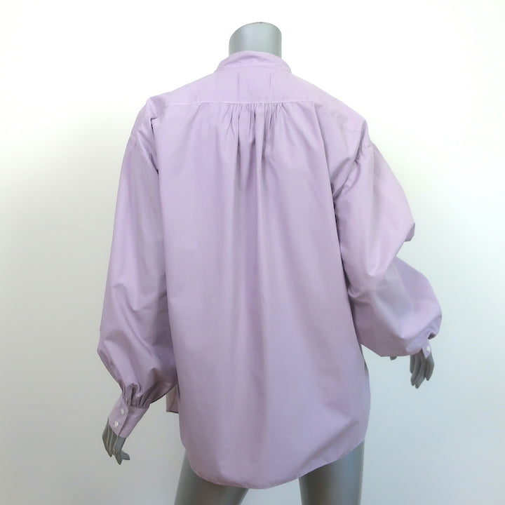 Nili Lotan Blouse Mattie Lilac Cotton Size Medium Blouson Sleeve Top