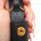 Gucci Porte Rouges Lipstick Holder on Chain Black Leather NEW