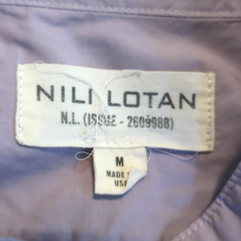 Nili Lotan Blouse Mattie Lilac Cotton Size Medium Blouson Sleeve Top