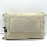 Saint Laurent Kate Shearling Medium Reversible Shoulder Bag Beige/Grey Suede