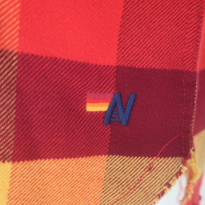 Aviator Nation Flannel Western Shirt Red Surfy Plaid Size Small Unisex NEW