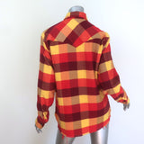 Aviator Nation Flannel Western Shirt Red Surfy Plaid Size Small Unisex NEW