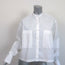 Yune Ho Button Down Shirt White Topstitched Cotton Size Small Long Sleeve Top