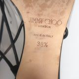 Jimmy Choo Gemma 40 Slingback Pumps Black Leather & Clear Plexi Size 38.5