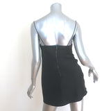 Alice + Olivia Harmony Mini Slip Dress Black Satin Size 2 NEW