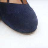 Gianvito Rossi Lyra 150 High-Back Pumps Navy Suede Size 38.5