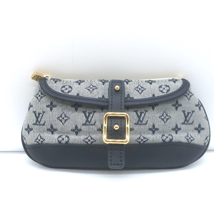 Louis Vuitton Mini Lin Anne Sophie Pochette Blue Canvas &amp; Leather Clutch Bag