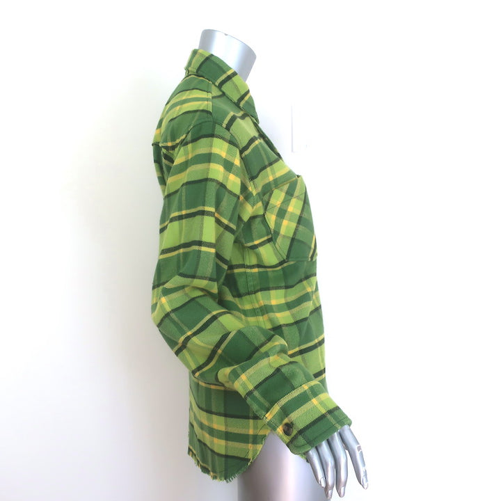 Aviator Nation Plaid Flannel Western Shirt Avocado Size Small Unisex NEW