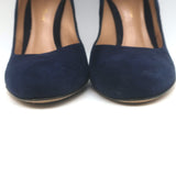 Gianvito Rossi Lyra 150 High-Back Pumps Navy Suede Size 38.5