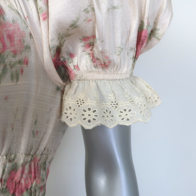 LoveShackFancy Terrence Midi Dress Dolce Floral Print Silk Size Extra Small NEW