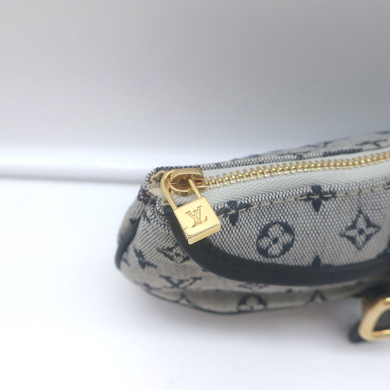 Louis Vuitton Mini Lin Anne Sophie Pochette Blue Canvas &amp; Leather Clutch Bag