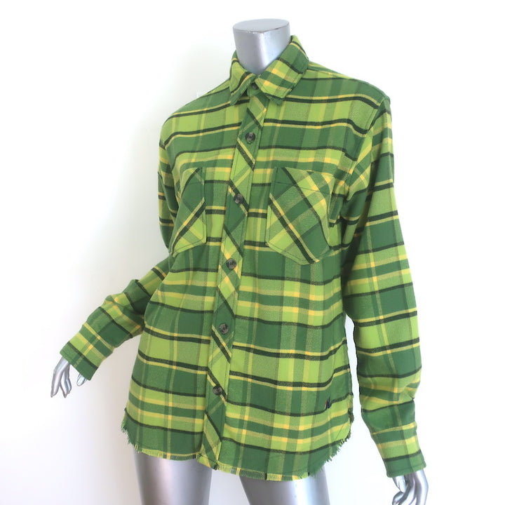 Aviator Nation Plaid Flannel Western Shirt Avocado Size Small Unisex NEW