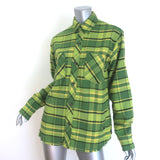 Aviator Nation Plaid Flannel Western Shirt Avocado Size Small Unisex NEW