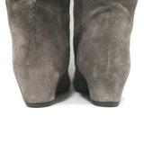 Lanvin Knee High Hidden Wedge Boots Gray Suede Size 39