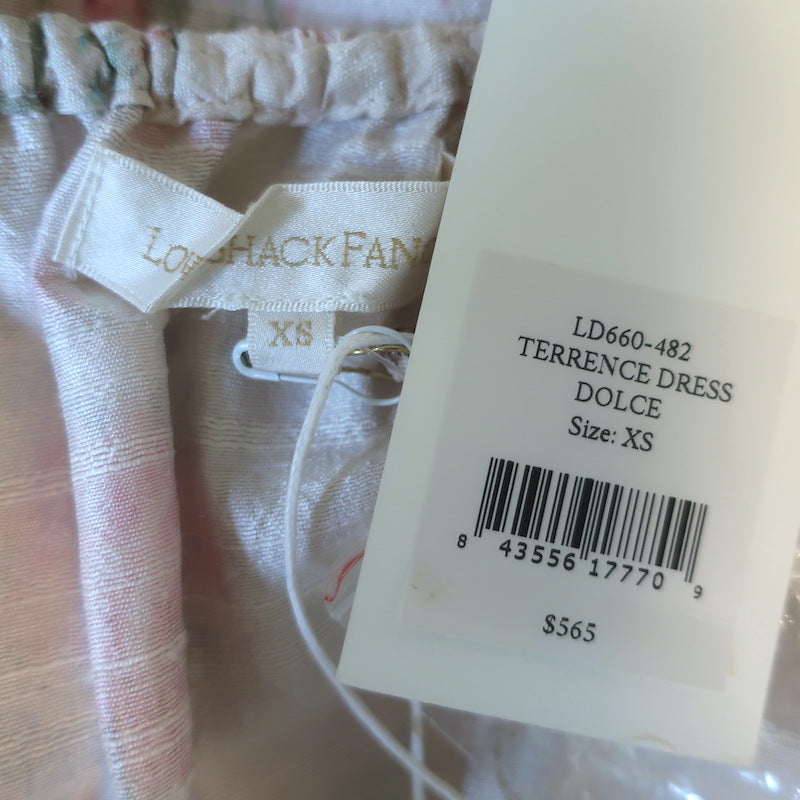 LoveShackFancy Terrence Midi Dress Dolce Floral Print Silk Size Extra Small NEW