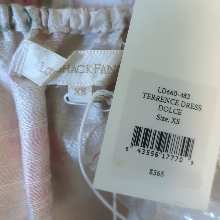 LoveShackFancy Terrence Midi Dress Dolce Floral Print Silk Size Extra Small NEW