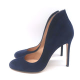 Gianvito Rossi Lyra 150 High-Back Pumps Navy Suede Size 38.5
