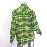 Aviator Nation Plaid Flannel Western Shirt Avocado Size Small Unisex NEW