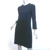 Narciso Rodriguez Colorblock Shift Dress Navy & Black Crepe Size 44