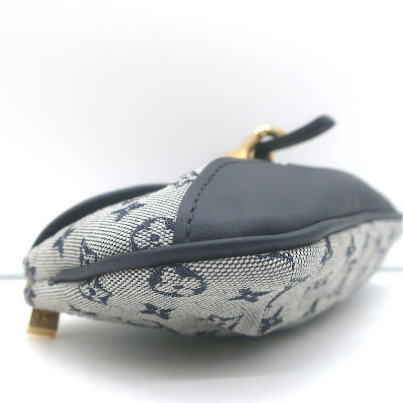 Louis Vuitton Mini Lin Anne Sophie Pochette Blue Canvas &amp; Leather Clutch Bag