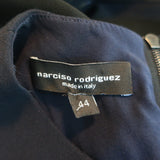 Narciso Rodriguez Colorblock Shift Dress Navy & Black Crepe Size 44