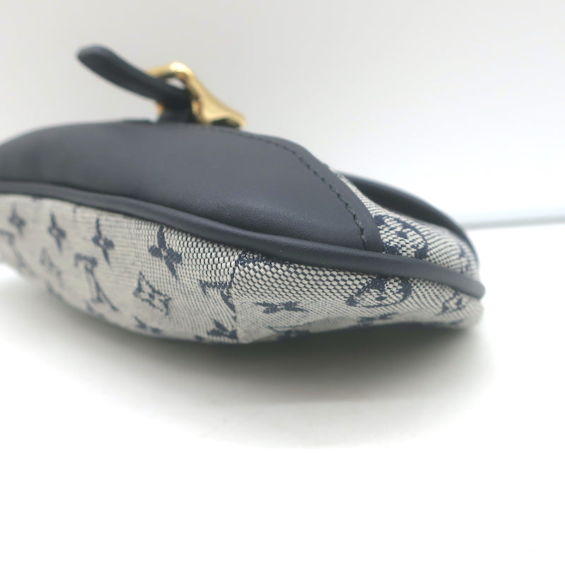 Louis Vuitton Mini Lin Anne Sophie Pochette Blue Canvas &amp; Leather Clutch Bag