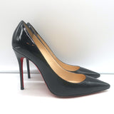 Christian Louboutin Kate 100 Pumps Black Patent Size 36 Pointed Toe Heels