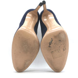 Gianvito Rossi Lyra 150 High-Back Pumps Navy Suede Size 38.5