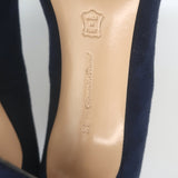 Gianvito Rossi Lyra 150 High-Back Pumps Navy Suede Size 38.5