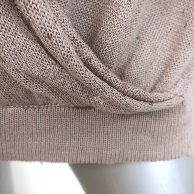 Brunello Cucinelli Sequined Open-Front Sleeveless Sweater Beige Size Large