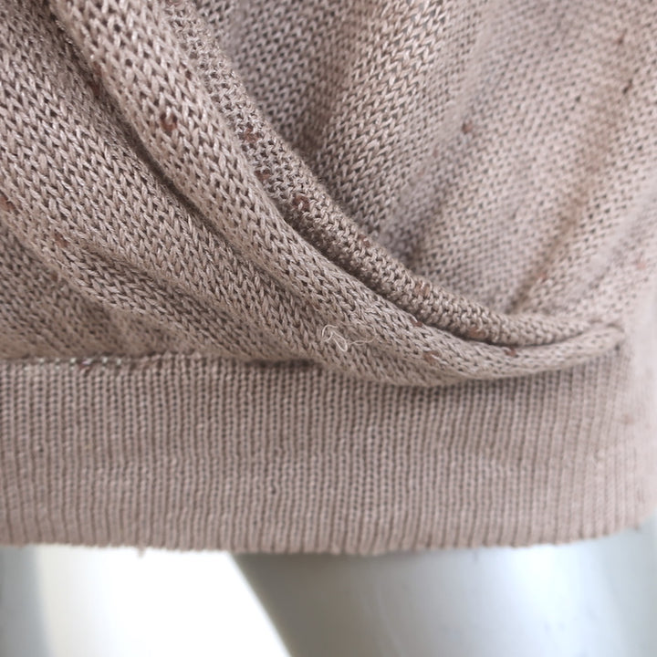 Brunello Cucinelli Sequined Open-Front Sleeveless Sweater Beige Size Large