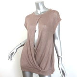 Brunello Cucinelli Sequined Open-Front Sleeveless Sweater Beige Size Large