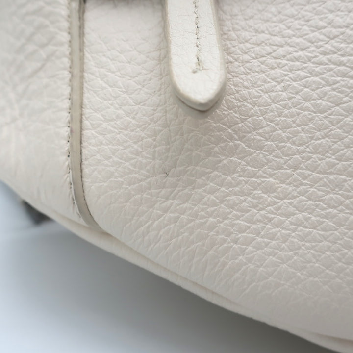Brunello Cucinelli Monili-Trimmed Belt Bag Cream Pebbled Leather Crossbody